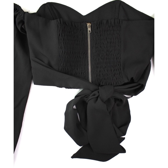 Superdown Maya Cropped Long Sleeve Top XS Preowned - Picture 8 of 11